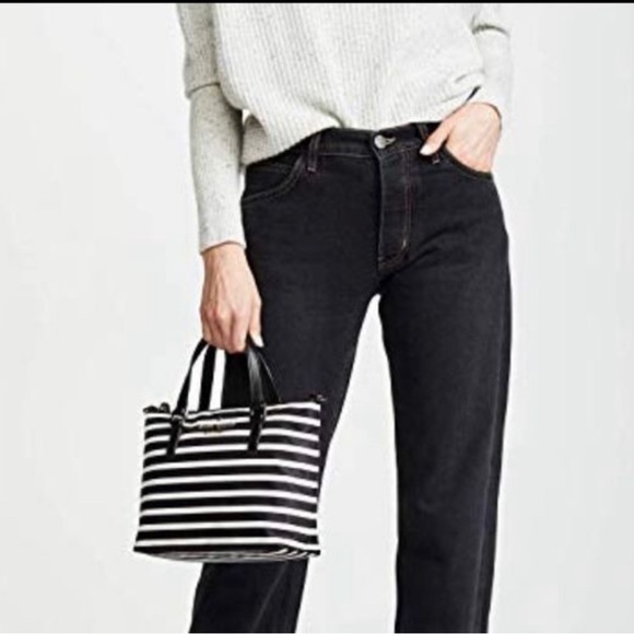 EUC♠️Kate Spade♠️ small striped nylon tote with/ crossbody strap - Picture 2 of 8